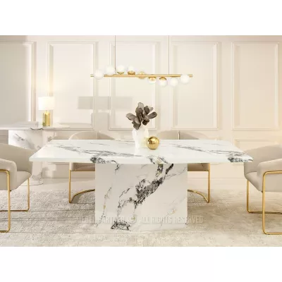 Designový jídelní stůl ADYAN - bílý mramor