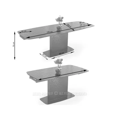 Rozkládací jídelní stůl 160(240)x90 BELLO - černý