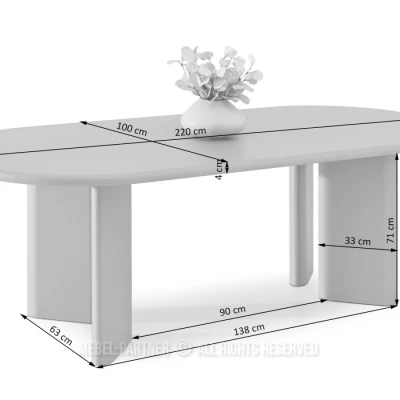 Elegantní jídelní stůl BEVAN - béžový