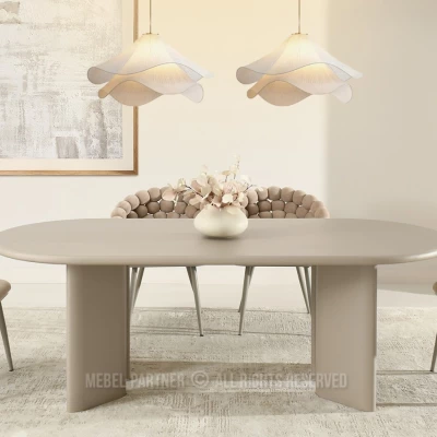 Elegantní jídelní stůl BEVAN - béžový