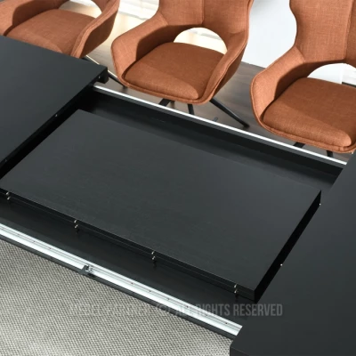 Rozkládací jídelní stůl 200(300)x100 KABUDAL - černý