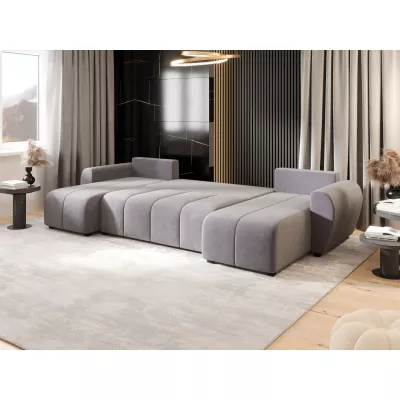 Rozkládací sedací souprava do U LUKAVA - šedá