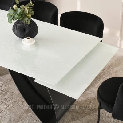 Rozkládací jídelní stůl 180(260)x95 EVONY - bílý / černý