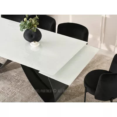 Rozkládací jídelní stůl 180(260)x95 EVONY - bílý / černý