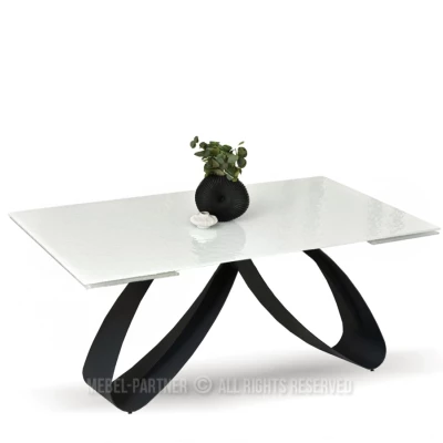 Rozkládací jídelní stůl 180(260)x95 EVONY - bílý / černý