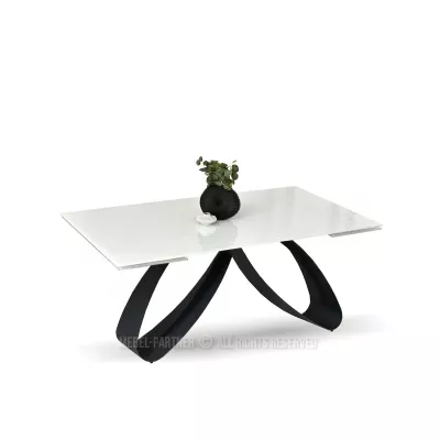 Rozkládací jídelní stůl 180(260)x95 EVONY - bílý / černý