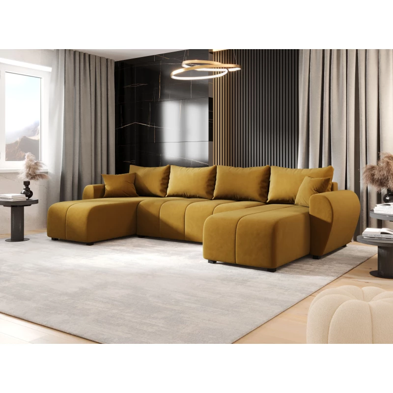 Rozkládací sedací souprava do U LUKAVA - žlutá