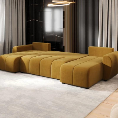 Rozkládací sedací souprava do U LUKAVA - žlutá