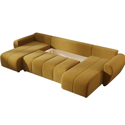 Rozkládací sedací souprava do U LUKAVA - žlutá