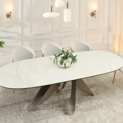 Elegantní rozkládací stůl 180(260)x98 CANO - krémový / béžový