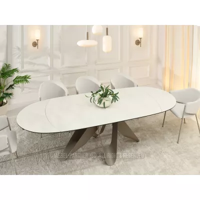 Elegantní rozkládací stůl 180(260)x98 CANO - krémový / béžový