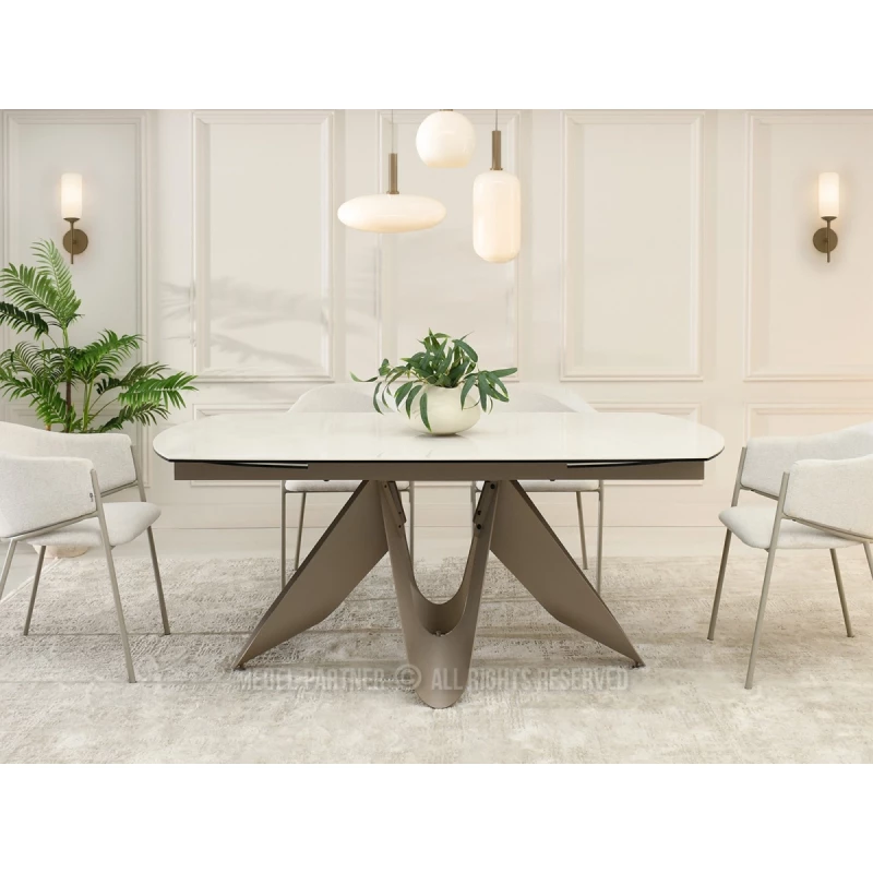 Elegantní rozkládací stůl 180(260)x98 CANO - krémový / béžový