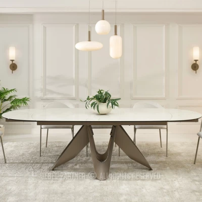 Elegantní rozkládací stůl 180(260)x98 CANO - krémový / béžový
