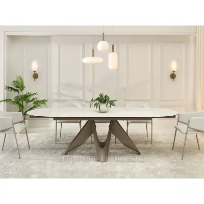 Elegantní rozkládací stůl 180(260)x98 CANO - krémový / béžový