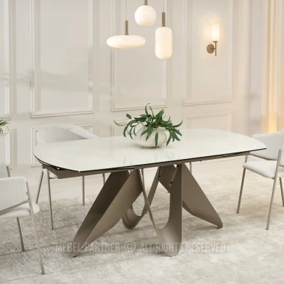 Elegantní rozkládací stůl 180(260)x98 CANO - krémový / béžový