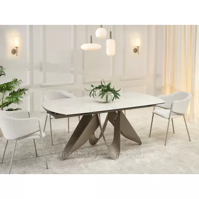Elegantní rozkládací stůl 180(260)x98 CANO - krémový / béžový