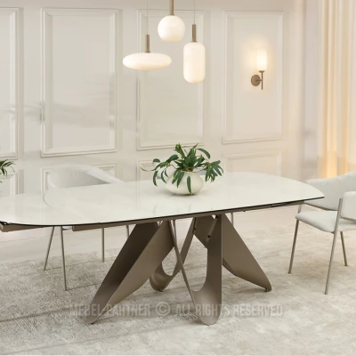 Elegantní rozkládací stůl 180(260)x98 CANO - krémový / béžový