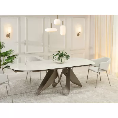 Elegantní rozkládací stůl 180(260)x98 CANO - krémový / béžový