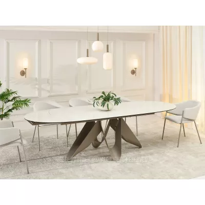 Elegantní rozkládací stůl 180(260)x98 CANO - krémový / béžový