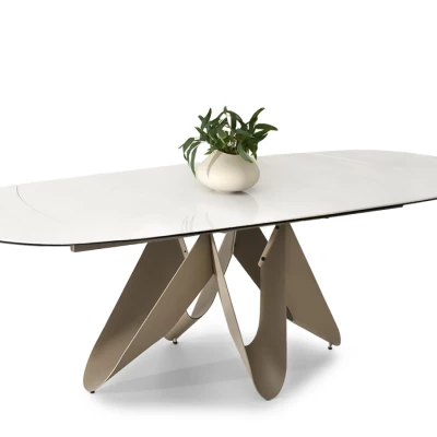 Elegantní rozkládací stůl 180(260)x98 CANO - krémový / béžový