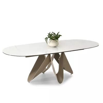 Elegantní rozkládací stůl 180(260)x98 CANO - krémový / béžový