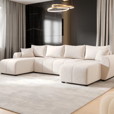 Rozkládací sedací souprava do U LUKAVA - béžová