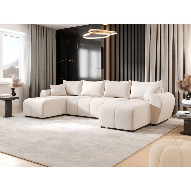 Rozkládací sedací souprava do U LUKAVA - béžová