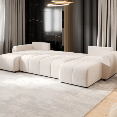 Rozkládací sedací souprava do U LUKAVA - béžová