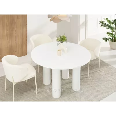 Kulatý jídelní stůl CASEY - bílý