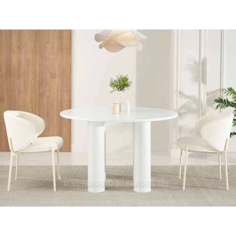 Kulatý jídelní stůl CASEY - bílý