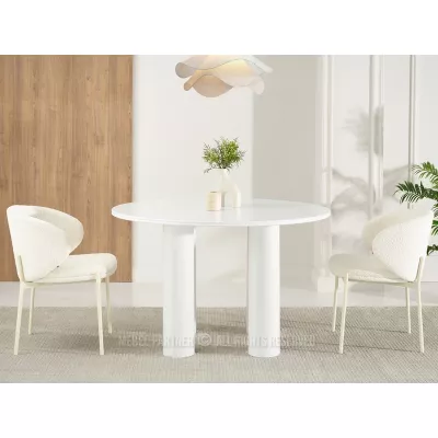 Kulatý jídelní stůl CASEY - bílý