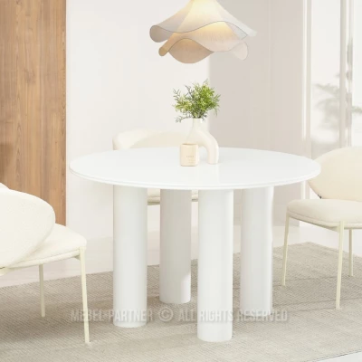 Kulatý jídelní stůl CASEY - bílý