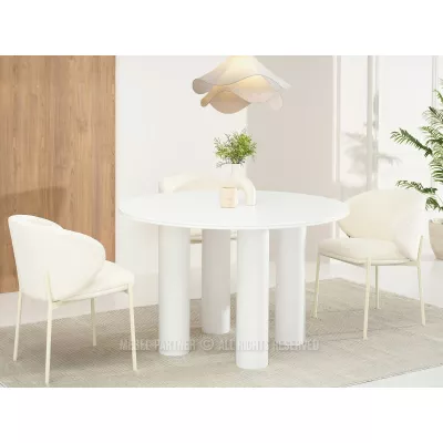 Kulatý jídelní stůl CASEY - bílý