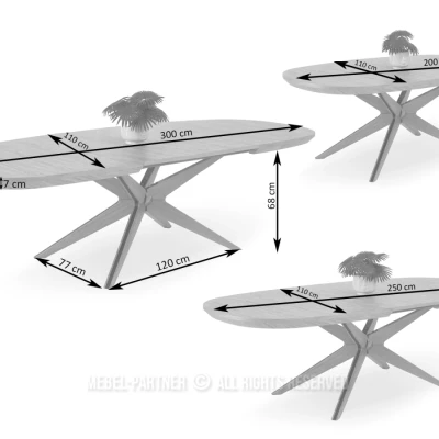 Rozkládací jídelní stůl 200(300)x110 EVIL - černý