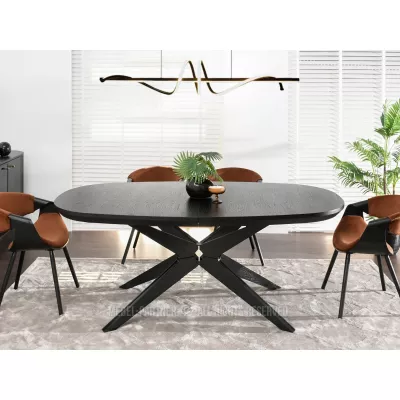 Rozkládací jídelní stůl 200(300)x110 EVIL - černý