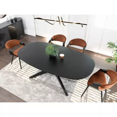 Rozkládací jídelní stůl 200(300)x110 EVIL - černý