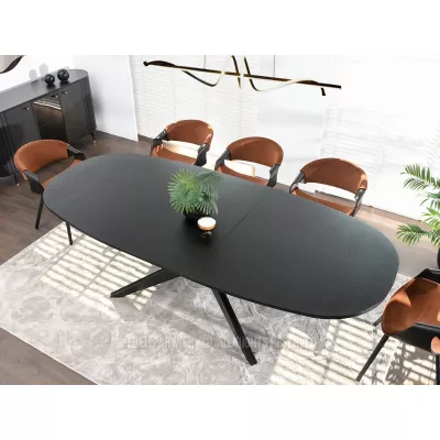 Rozkládací jídelní stůl 200(300)x110 EVIL - černý