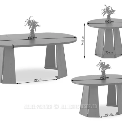 Designový rozkládací stůl 100(180)x100 DAMIEN - dub