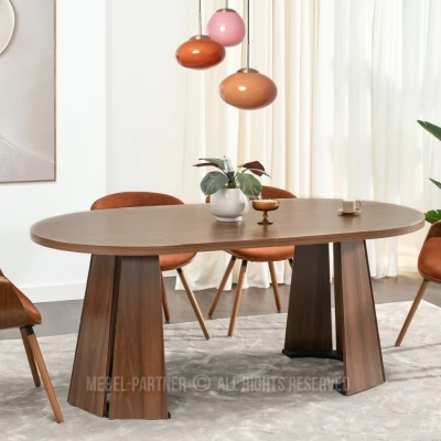 Designový rozkládací stůl 100(180)x100 DAMIEN - ořech