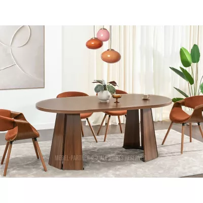 Designový rozkládací stůl 100(180)x100 DAMIEN - ořech