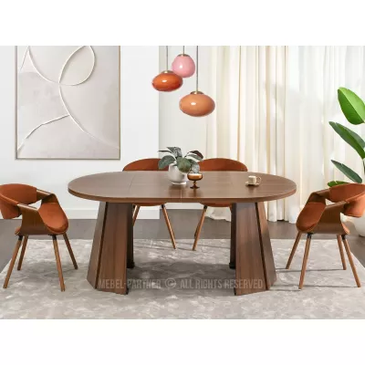 Designový rozkládací stůl 100(180)x100 DAMIEN - ořech