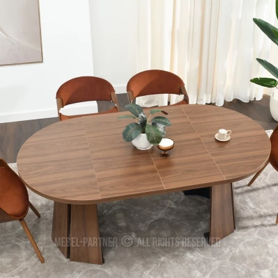 Designový rozkládací stůl 100(180)x100 DAMIEN - ořech