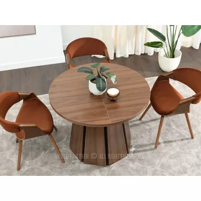 Designový rozkládací stůl 100(180)x100 DAMIEN - ořech