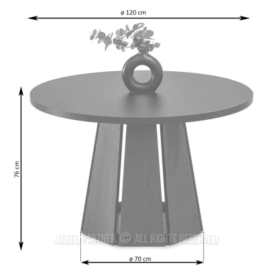 Designový jídelní stůl 120 DAMIEN - ořech