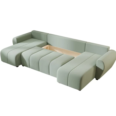 Rozkládací sedací souprava do U LUKAVA - světle zelená