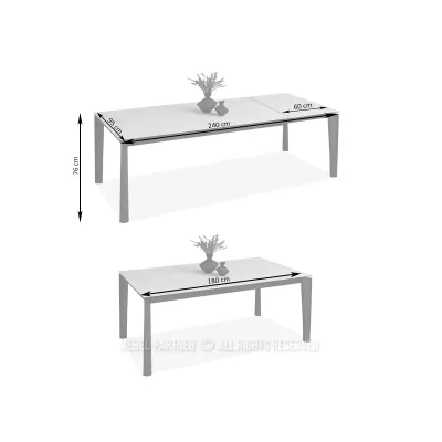 Rozkládací jídelní stůl 180(240)x95 WAHI - šedý mramor / černý