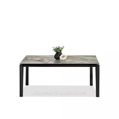 Rozkládací jídelní stůl 180(240)x95 WAHI - šedý mramor / černý