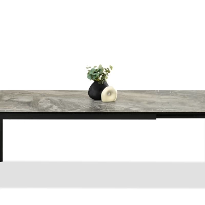 Rozkládací jídelní stůl 180(240)x95 WAHI - šedý mramor / černý