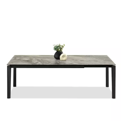 Rozkládací jídelní stůl 180(240)x95 WAHI - šedý mramor / černý