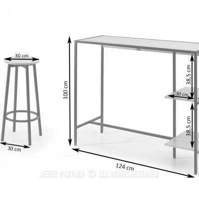 Barový stůl se stoličkami RONAL - krémový